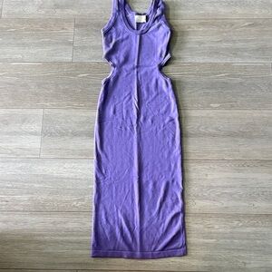 Torn by Ronny Kobo Lavender Purple Cutout Ribbed Maxi Dress Small